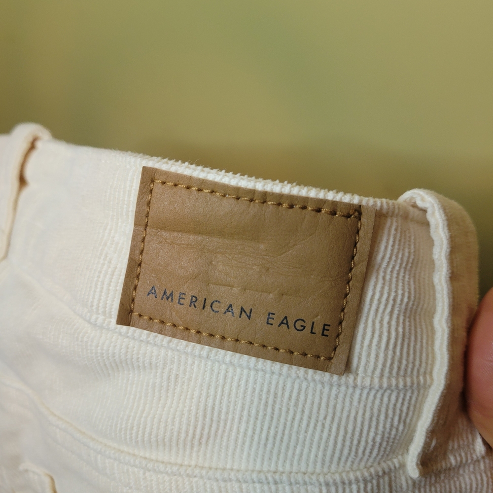 American Eagle Cream Corduroy Bell Pants
